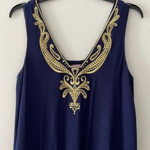 Navy and gold Lilly top